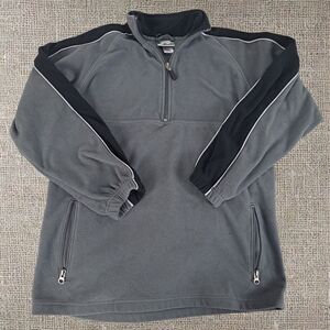 Pro Spirit Fleece 1/4 Zip Pullover Vintage Long Sleeve Gray Men Large